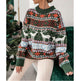 Women's Fashion Round Neck Loose Christmas Theme Jacquard Long Sleeve Sweater EX-STOCK Canada 