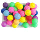 Assorted colorful plastic balls on a white background