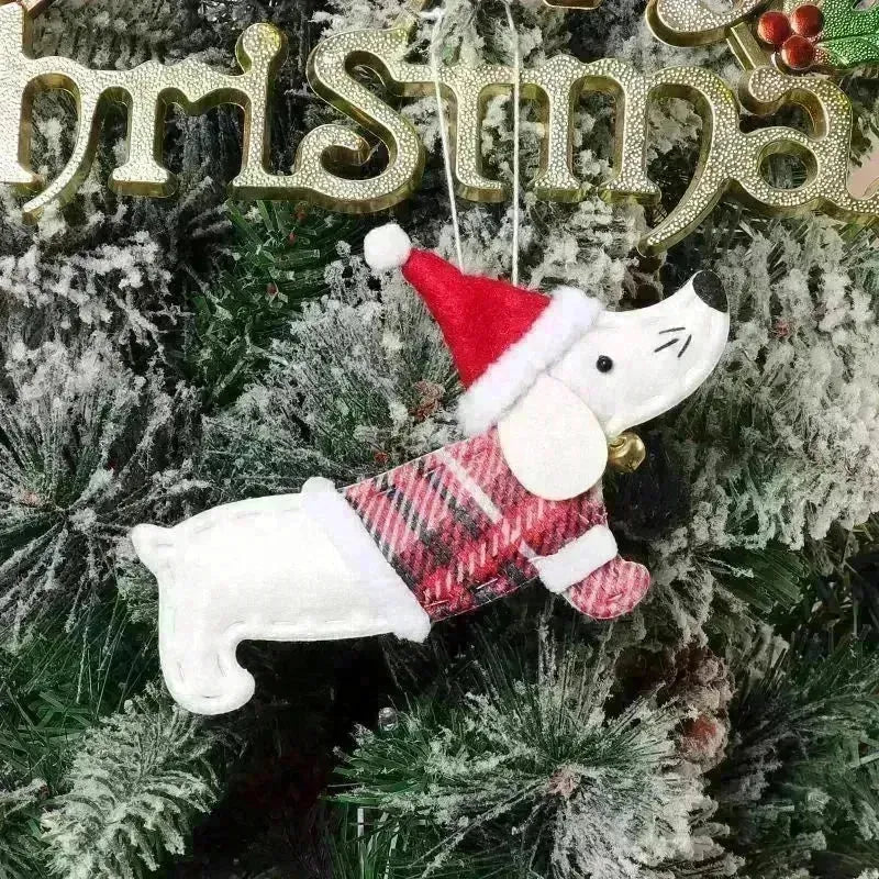 Christmas Decorations Dressing Sausage Dog Small Pendant - EX-STOCK CANADA