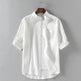 Men's Linen Stand Collar Loose Shirt - EX-STOCK CANADA