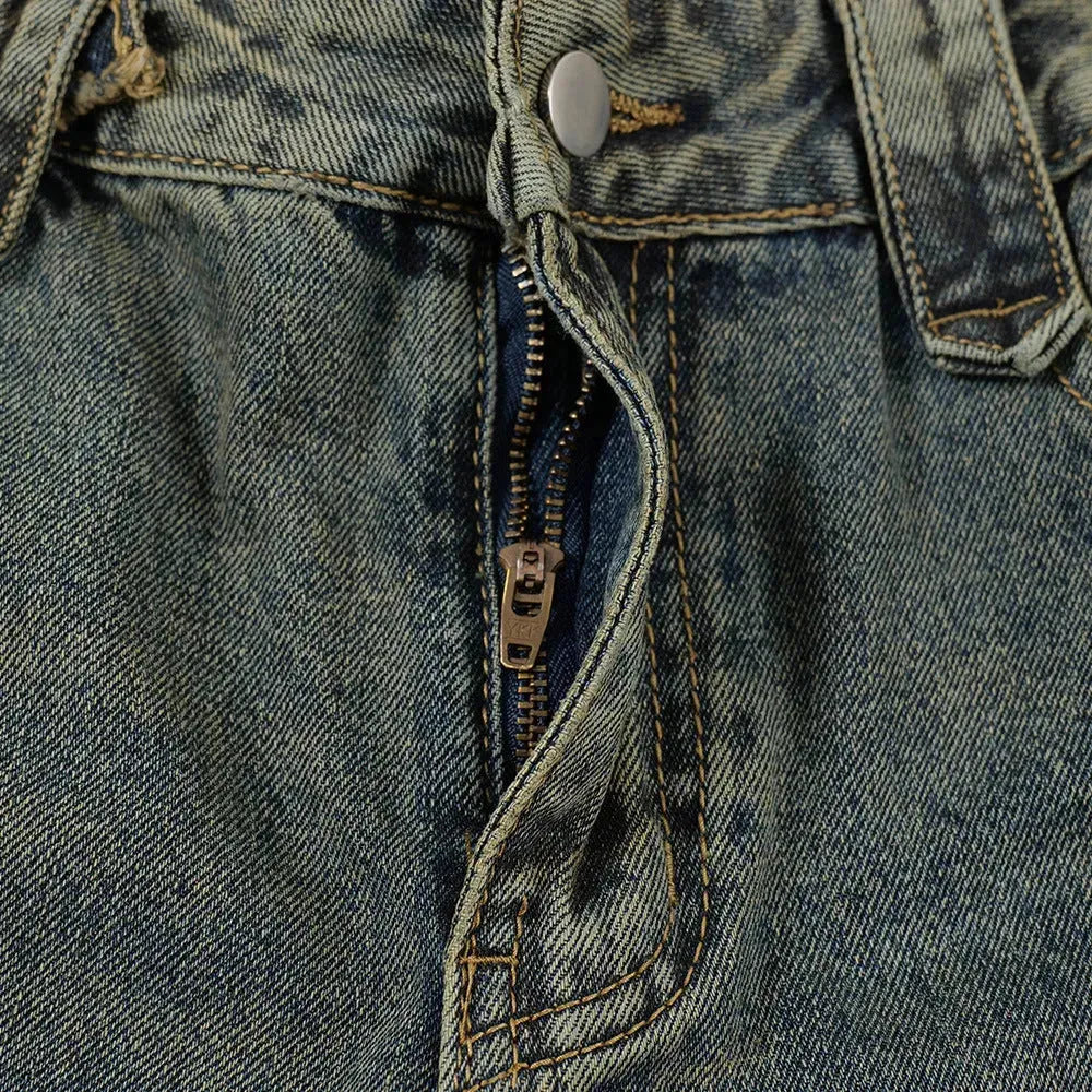Punk Distressed Washed Denim Jeans Cargo Pant  Men - EX-STOCK CANADA
