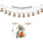 Halloween hanging decoration with ghost pumpkin and wooden bead pendant styles – product view 7