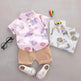 Summer Flower Lapel Shirt Two-piece Set for boys Short sleeve shirt and short pant - EX-STOCK Canada