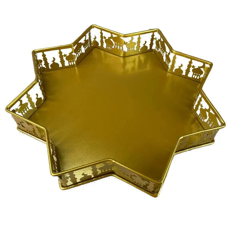 Tabla de postres de estilo europeo de dos niveles Ramadán Castillo de hierro que sirve bandeja