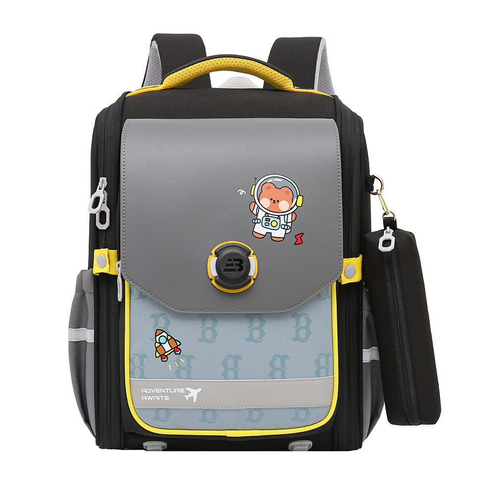 One Piece Dropshipping Primary School Student Schoolbag Boys And Girls Burden Reduction Spine Protection EX-STOCK