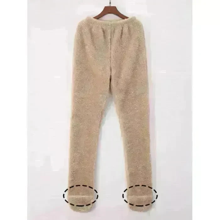 Women Coral Fleece Socks Leggings Winter Warm Sleepwear Ankles Knees Guard Women Home Pants Thick Pajamas Pant - EX-STOCK CANADA