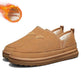 V-cut Fleece Snow Boots Winter Warm Round-toed Suede Ankle Boot Fashion Simple Non-slip Flat Cotton Shoes For Men - EX-STOCK Canada