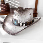 Summer Outdoor Ethnic Style Felt and Straw Cowboy Hat - EX-STOCK Canada
