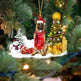 Christmas Family Puppies Decorate Trees With Lights - EX-STOCK CANADA