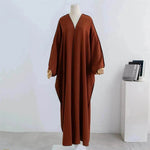 Acrylic Casual Cardigan Plus Size Robe Abaya Dress for Arab Dubai Turkey Middle East Women - EX-STOCK Canada
