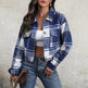 Fashion Oversized Plaid Lapel Cropped Jacket outwear top for women - EX-STOCK Canada