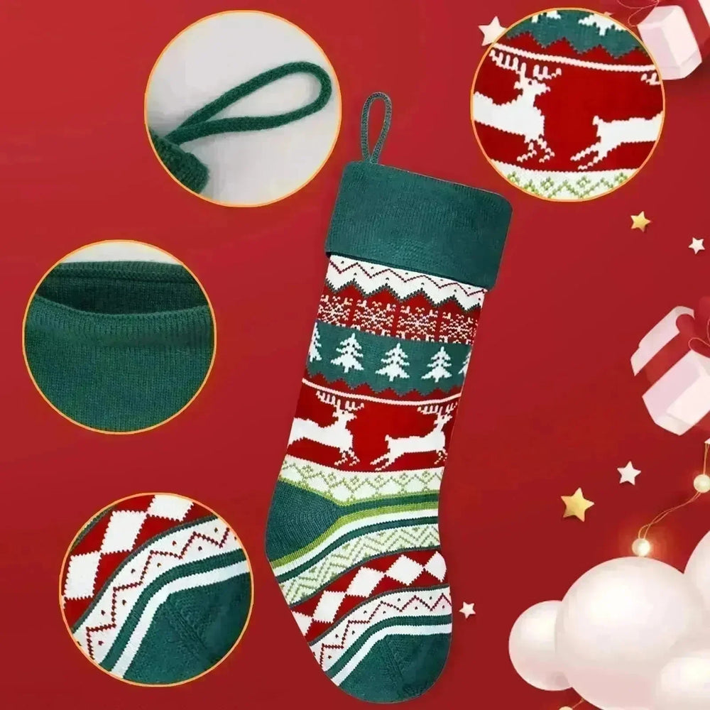 Christmas Stockings Candy Knitted Bag Wool - EX-STOCK CANADA