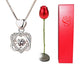 Valentines Day Gift Heart Shaped Blue Purple Crystal Diamond Pendant Rose Head Necklace - EX-STOCK CANADA