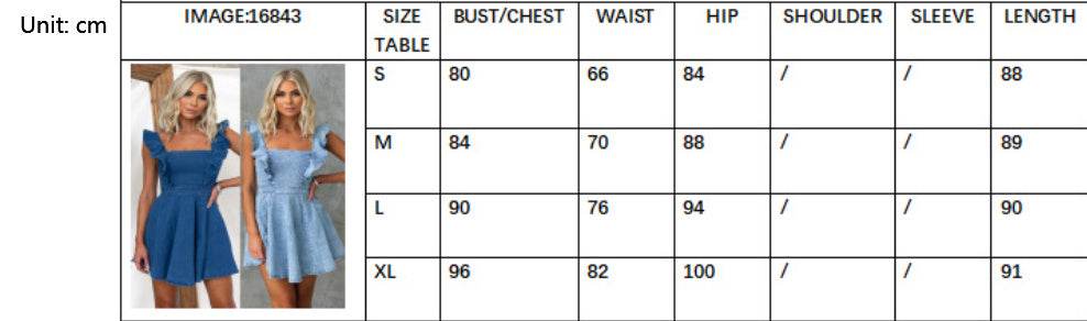 Women's Fashion Casual Denim Mini flared Dress - EX-STOCK Canada