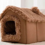 Foldable Dog House Pet Cat Bed Winter Dog Villa Sleep Kennel Removable Nest Warm Enclosed Cave Sofa Pets Supplies - EX-STOCK Canada