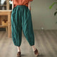 Summer Thin Striped Cotton And Linen Cropped trouser Pants For Women - EX-STOCK Canada