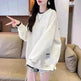 Women Round-neck With Fleece Lining Thick Fake Two Pieces Long Sleeve Loose Hoodie Sweatshirt - EX-STOCK CANADA