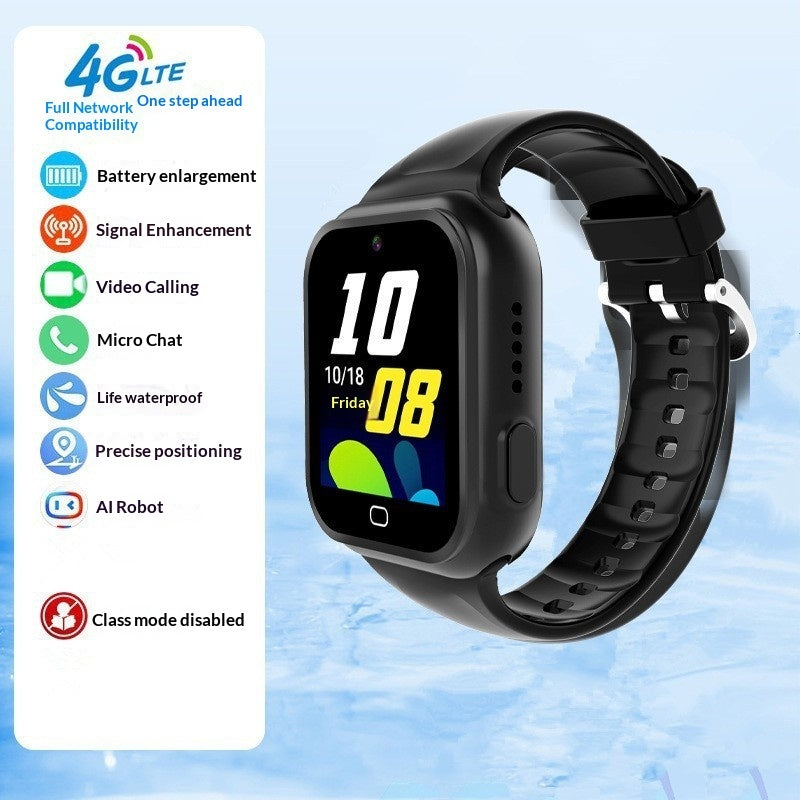 Smartwatch with 4G LTE compatibility features on a light blue background