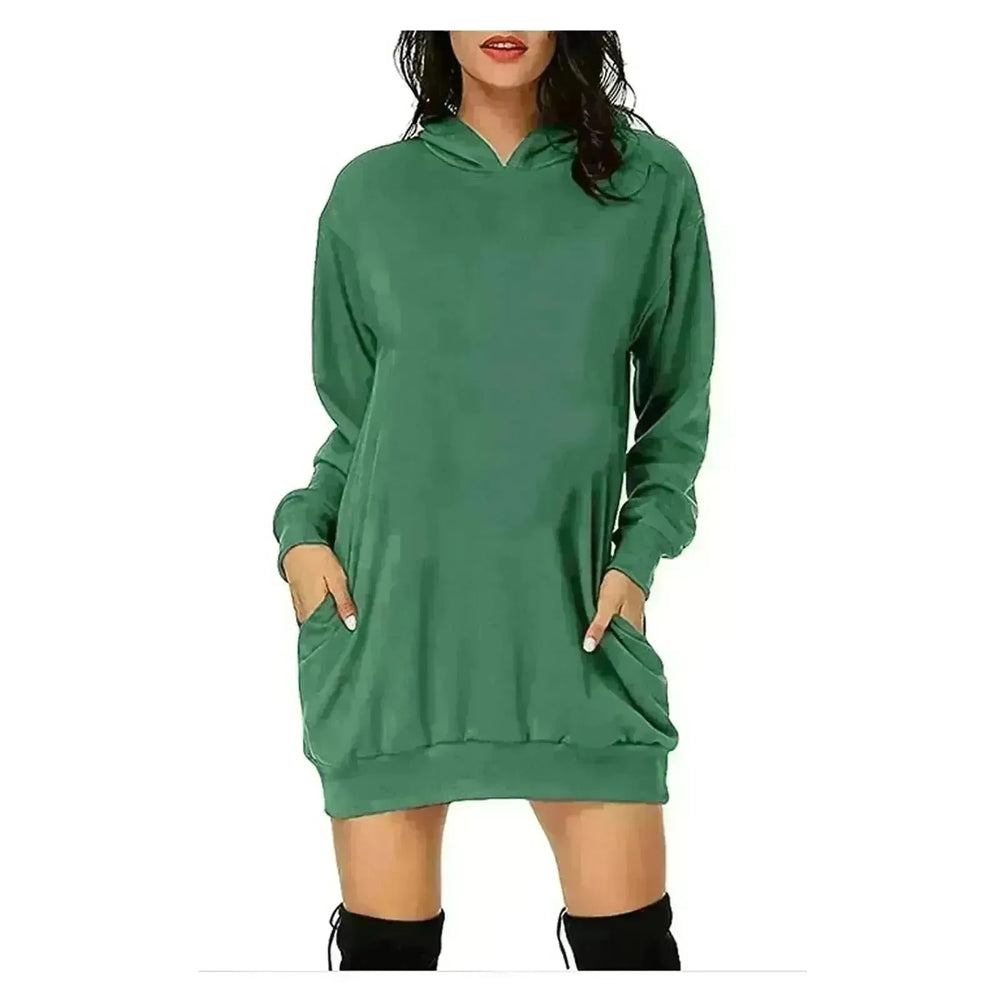 Women Solid Color Hat Dress Sweater Loose Feature Long Sleeves - EX-STOCK CANADA
