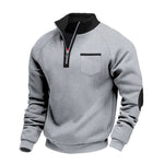Men's Fleece-lined Heavy-duty Warm Zip-up Stand Collar Patchwork Stylish Casual Long-sleeve Sweatshirt EX-STOCK Canada 