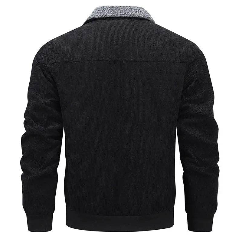 Winter Lapel Fleece Jacket With Pockets Warm Thicken Cotton Coat Men's Clothing - EX-STOCK Canada