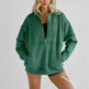 Women's Half Zipper Pocket Fashion Casual Exercise Oversized Sweatshirt Pullover - EX-STOCK CANADA