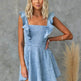 Women's Fashion Casual Denim Mini flared Dress - EX-STOCK Canada