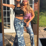 Slim Fit Slimming Versatile Personality Bootcut Jeans Pants women - EX-STOCK Canada