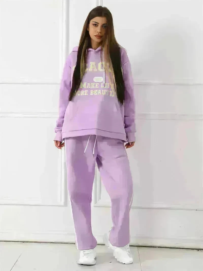 Fashion Casual joggers and hoodie set women's - EX-STOCK CANADA