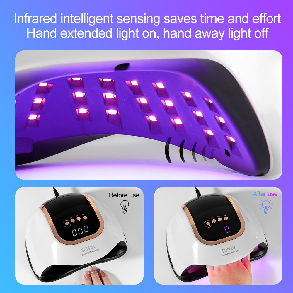 UV LED Nail Lamp, Nail Dryer For Gel Polish, 3 Timers Curing Lamp Professional Nail Light, 66Pcs Uv Beads And Automatic Sensor EX-STOCK Canada 