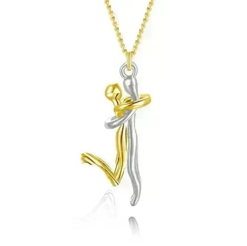 18K Love Hug Necklace Couple Anniversary Valentine's Day Gift Fashion Simple Temperament Clavicle Chain Pendant Necklace - EX-STOCK CANADA