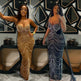Sleeveless Beaded Long Party dress - EX-STOCK CANADA