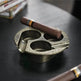 Three-slot Retro Metal Easy-to-clean Cigar Ashtray - EX-STOCK Canada