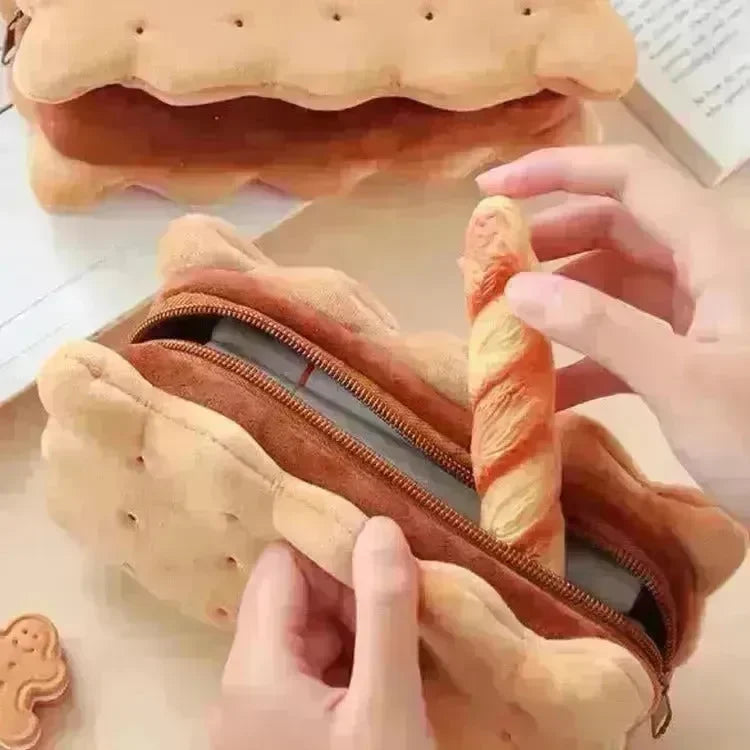 Sandwich Biscuit Plush Pencil Bag School Supplies - EX-STOCK CANADA