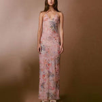 Halter neck Spaghetti Backless Butterfly Design Spring Summer long dress - EX-STOCK Canada