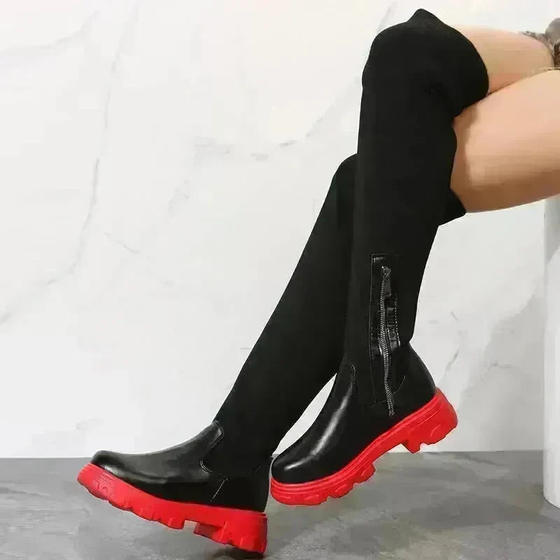 Long Boots Women Winter Shoes Fashion Side Zipper Knee High Boots - EX-STOCK CANADA