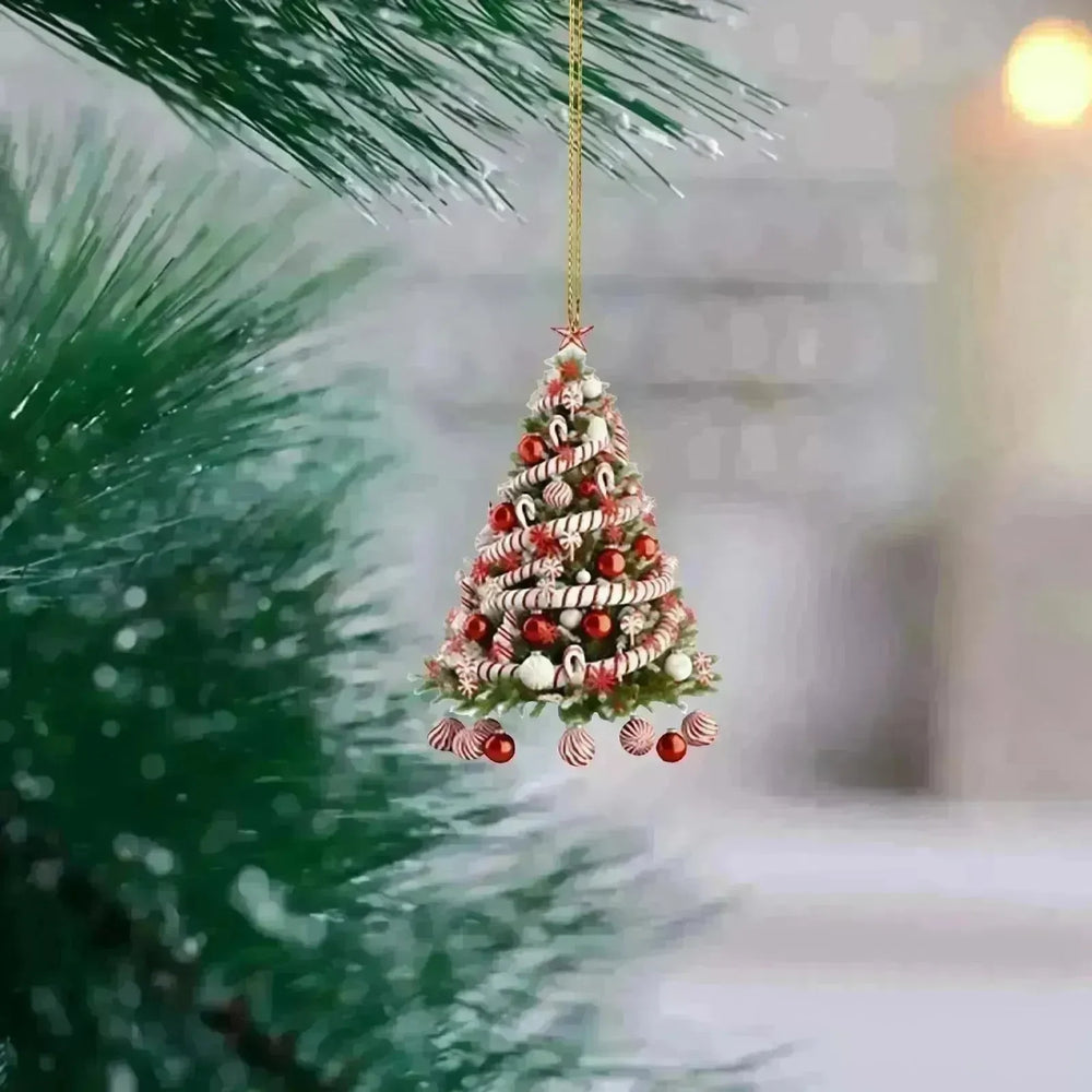 Christmas Tree Pendant Holiday Decoration Acrylic Flat Decorations - EX-STOCK CANADA