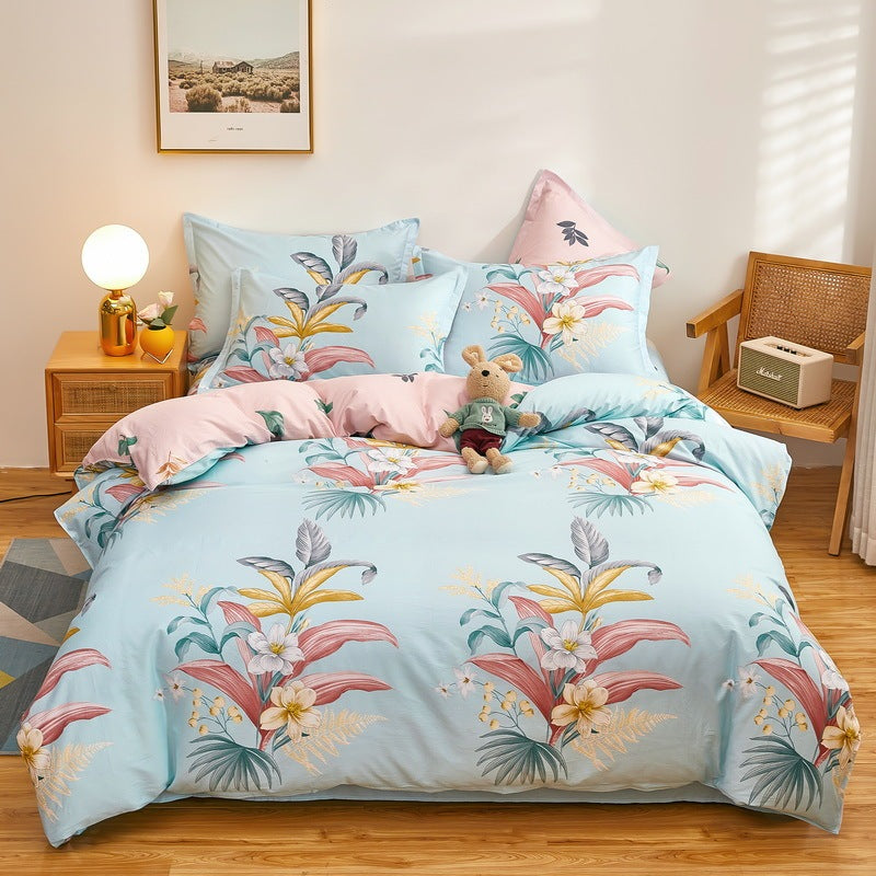Cotton Duvet Cover One-piece Wholesale Pure Single Double Student Dormitory Bed Sheet Four-piece Set EX-STOCK Canada 