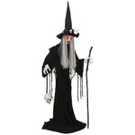 Animatronics Standing Witch, Voice-Activated Prop, Sound Activated Moving Head & Flashing Eyes, Easy Setup Indoor, Black EX-STOCK Canada 