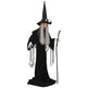 Animatronics Standing Witch, Voice-Activated Prop, Sound Activated Moving Head & Flashing Eyes, Easy Setup Indoor, Black EX-STOCK Canada 