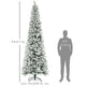 9ft Pencil Christmas Tree, Flocked Tree With 1277 Branch Tips And Metal Base For Home, Indoor, Holiday EX-STOCK Canada 