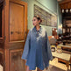 Lapel Patch Pocket Bell Sleeve Denim Dress - EX-STOCK Canada