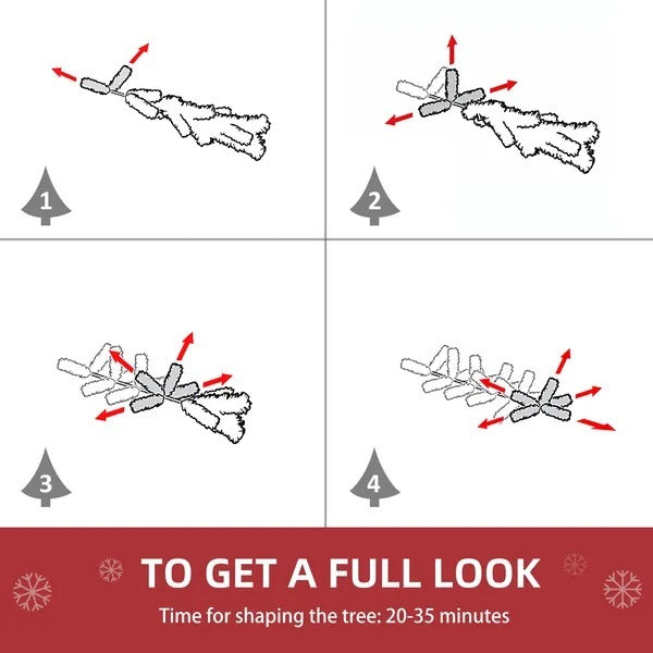 6ft Snow Flocked Artificial Tree 250 LED Light 928 Branches Christmas Season EX-STOCK Canada 