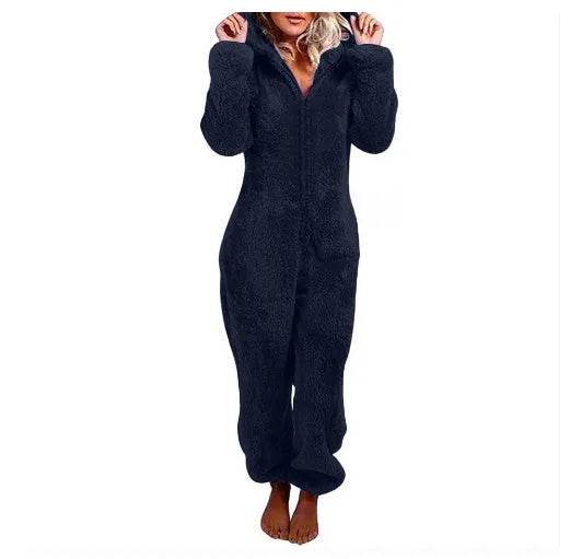 Women Polar Bear Winter hooded pajamas Jumpsuit Lounge wear Sleep wear - EX-STOCK Canada