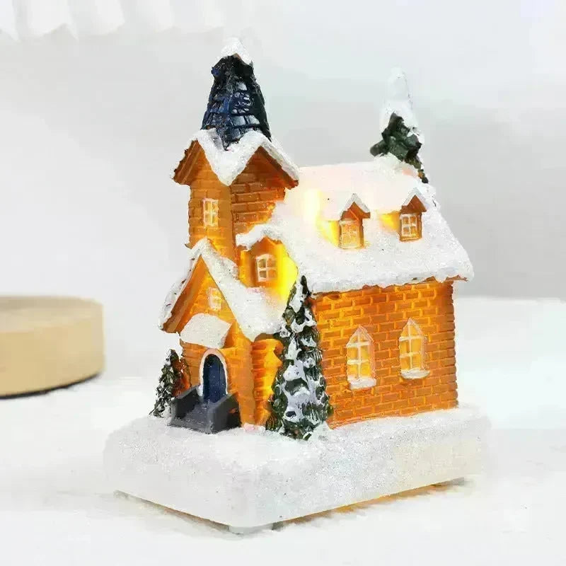 Christmas Decorations Resin Small House Luminous Ornaments - EX-STOCK CANADA