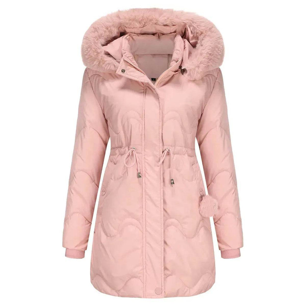 Autumn Winter Fur Collar cotton padded long winter jacket for women - EX-STOCK Canada