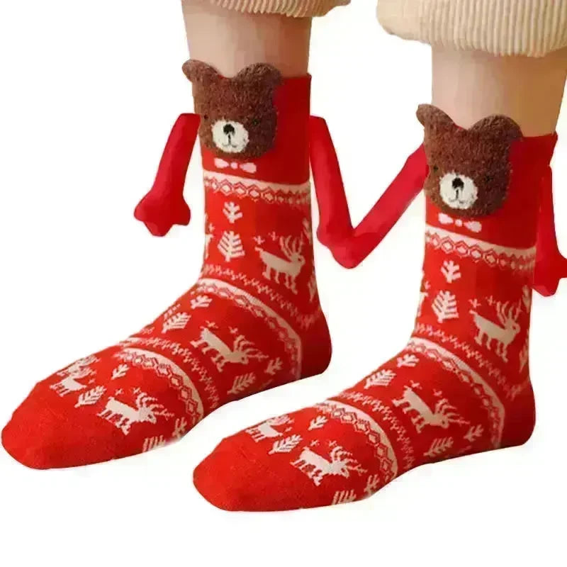 Hand Holding Couple Magnetic Handle Christmas Stockings - EX-STOCK CANADA