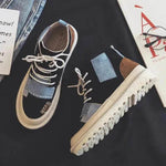 All-match Unisex Canvas Sneakers Shoes Suede Leather High Ankle Sneakers Shoe for Men and Women - EX-STOCK Canada