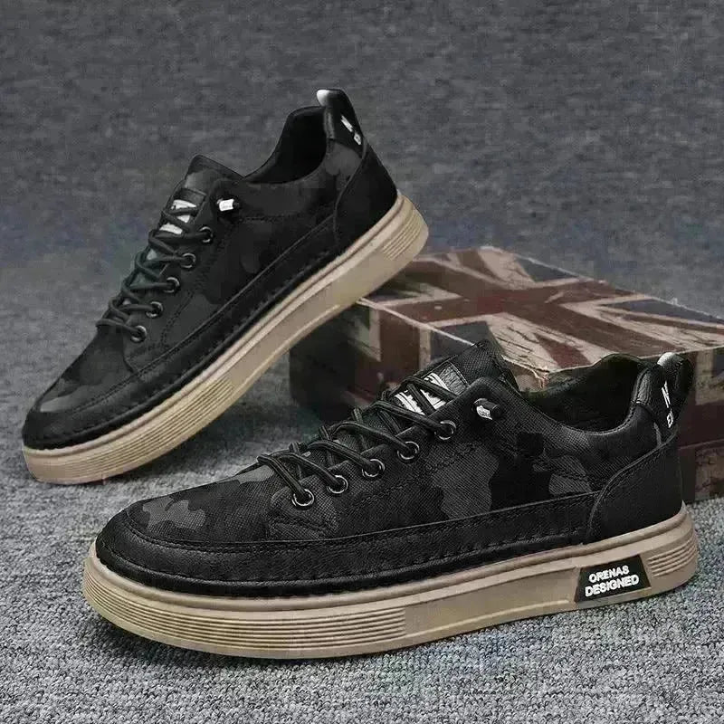 All-matching Sneakers Daily Leisure Sports Work Platform Casual Sneakers Shoes for Men Canvas Sneakers for Men - EX-STOCK CANADA