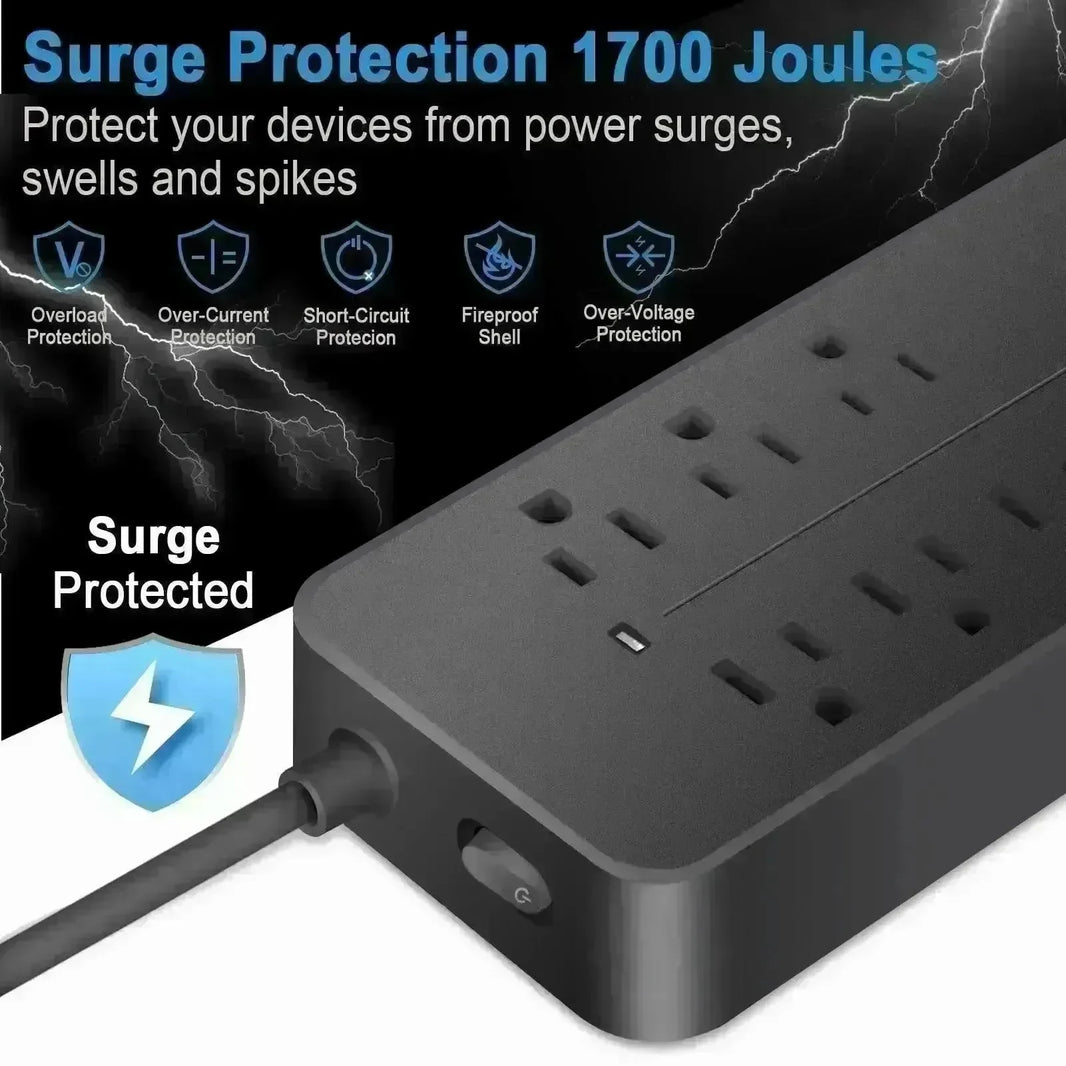 America Household Power Surge Protector Socket with USB Port. - EX-STOCK CANADA